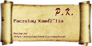 Paczolay Kamélia névjegykártya