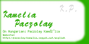 kamelia paczolay business card